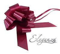 Oaktree Eleganza Poly Pull Bows 50mm x 20pcs Burgundy No.17