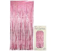 Oaktree Foil Door Curtain 0.90m x 2.40m Metallic Lt. pink