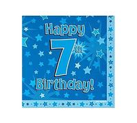 Oaktree Happy 7th Birthday Blue 33cm x 33cm 3-ply Napkins 16pcs