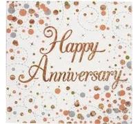 Oaktree Happy Anniversary Fizz Rose Gold 33cm x 33cm 3-ply Napkins 16pcs