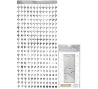 Oaktree Heart Foil Door Curtain 0.90m x 2.50m Metallic Silver