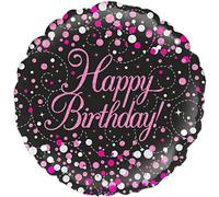 Oaktree Holographic Happy Birthday Foil Balloon Black/pink (One Size)