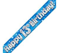 Oaktree Ltd Happy 13th Birthday Banner, Foil, Blue, 270 x 12 x 0.1 cm