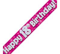 Oaktree Ltd Happy 18th Birthday Banner, Foil, Pink, 270 x 12 x 0.1 cm