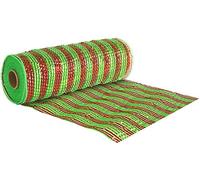 Oaktree Metallic Deco Mesh, Red/Green, Medium