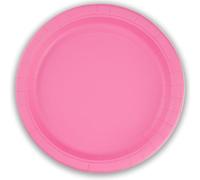 OakTree Pack of 8 x 9"(23cm) Plastic Free Bubblegum Pink Paper Plates