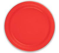 OakTree Pack of 8 x 9"(23cm) Plastic Free Red Paper Plates
