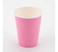 OakTree Pack of 8 x 9oz Plastic Free Bubblegum Pink Paper Cups