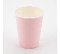 OakTree Pack of 8 x 9oz Plastic Free Light Pink Paper Cups