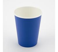 OakTree Pack of 8 x 9oz Plastic Free Royal Blue Paper Cups