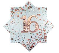Oaktree Sparkling Fizz 16th Rose Gold 33cm x 33cm 3-ply Napkins 16pcs