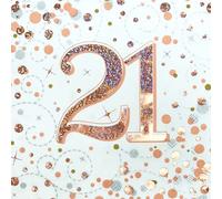 Oaktree Sparkling Fizz 21st Rose Gold 33cm x 33cm 3-ply Napkins 16pcs