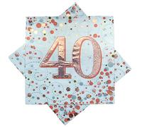 Oaktree Sparkling Fizz 40th Rose Gold 33cm x 33cm 3-ply Napkins 16pcs
