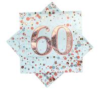 Oaktree Sparkling Fizz 60th Rose Gold 33cm x 33cm 3-ply Napkins 16pcs