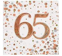 Oaktree Sparkling Fizz 65th Rose Gold 33cm x 33cm 3-ply Napkins 16pcs