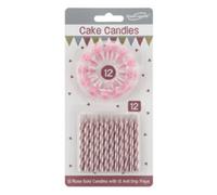 Oaktree Spiral Candle & Holder Set Metallic Rose Gold (One Size)