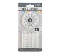 Oaktree Spiral Candle & Holder Set White (One Size)