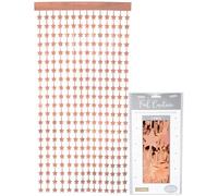 Oaktree Star Foil Door Curtain 1m x 2m Metallic Rose Gold