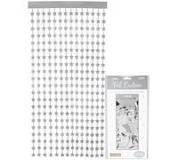 Oaktree Star Foil Door Curtain 1m x 2m Metallic Silver