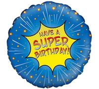 Oaktree Super Birthday Foil Balloon Blue/yellow (One Size)