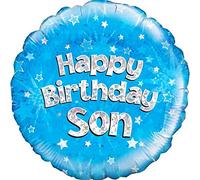 OAKTREE UK 228809 18" Happy Birthday Son Holographic,Blue