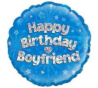 OAKTREE UK 229073 Oaktree 18" Happy Birthday Boyfriend Blue Holographic