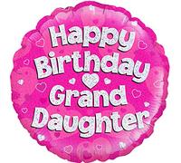 OAKTREE UK 229158 Happy Birthday Granddaughter Holographic, Pink, 18"