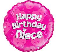 OAKTREE UK 229172 Oaktree 18" Happy Birthday Niece Pink Holographic