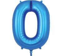 Oaktree UK 34" Blue Number 0 Foil Balloon