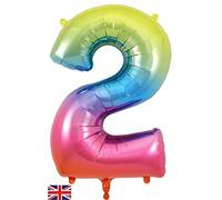 Oaktree UK 34" Number 2 Rainbow Foil Balloon