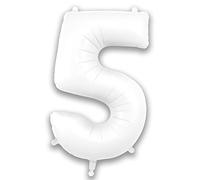 Oaktree UK 34" Number 5 Matte White Foil Balloon