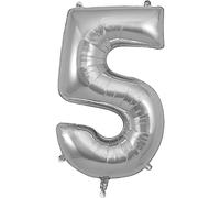 Oaktree UK 34" Number 5 Silver Foil Balloon