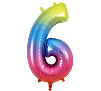 Oaktree UK 34" Number 6 Rainbow Foil Balloon