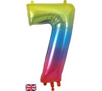 Oaktree UK 34" Number 7 Rainbow Foil Balloon