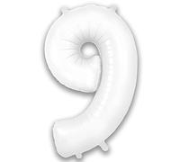 Oaktree UK 34" Number 9 Matte White Foil Balloon