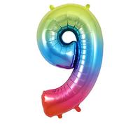Oaktree UK 34" Number 9 Rainbow Foil Balloon