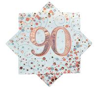 OAKTREE UK 635852 Oaktree Sparkling Fizz 90th Rose Gold 33cm x 33cm 3-ply Napkins 16pcs