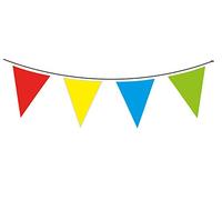 Oaktree Uk 650305 Giant Solid Waterproof Bunting 18 Flags 30cm x 45cm 10m Multi Colour