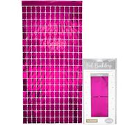 Oaktree UK 667846 Foil Door Curtains, Fuchsia