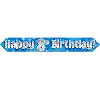 Oaktree UK 9ft Banner Happy 8th Birthday Blue