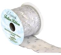 Oaktree UK Eleganze Festive Ribbon Satin Stars & Dots Silver