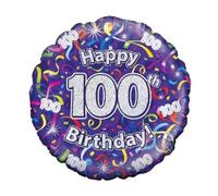 Oaktree UK Oaktree 18" 100th Birthday Streamers Holographic