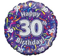 Oaktree UK Oaktree 18" 30th Birthday Streamers Holographic