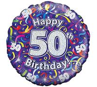 Oaktree UK Oaktree 18" 50th Birthday Streamers Holographic