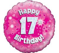 Oaktree UK Oaktree 18" Happy 17th Birthday Pink Holographic