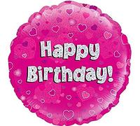 Oaktree UK Oaktree 18" Happy Birthday Pink Holographic