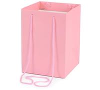 Oaktree UK Premium Quality Hand Tie Eco-Friendly Cardboard Florist Bags 18cm x 18cm x 25cm Light Pink No.22 Pack 10pcs