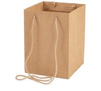 Oaktree UK Premium Quality Hand Tie Eco-Friendly Cardboard Florist Bags18cm x 18cm x 25cm Natural No.02 Pack 10pcs