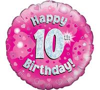 OaktreeUK Oaktree 18" Happy 10th Birthday Pink Holographic