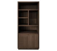 Oakura Dark Oak Bookcase with Cupboard - LH